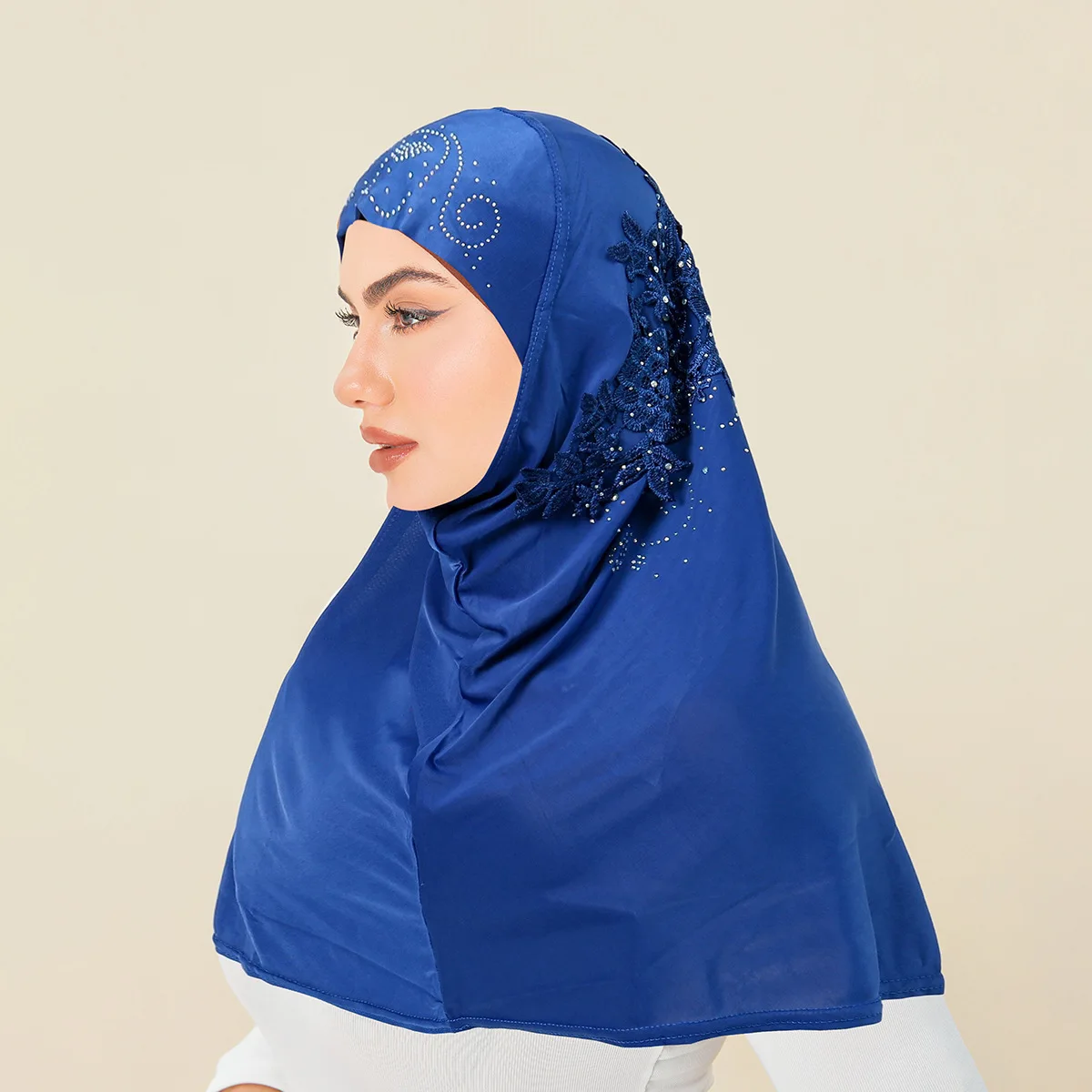 

Fashion Instant Scarf Amira Lace Headscarf Women Muslim Hijab Head Wrap Shawls Pull On Ready Made Headwear Niqab Nikab Hijabs