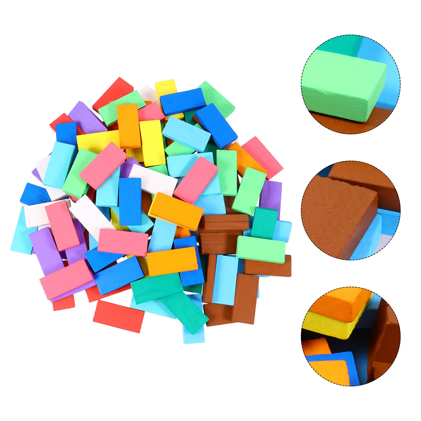 

240Pcs Wooden Domino Blocks Compact Colorful Set Smooth Surface Early Education Game Enhance Hands on Skills for Children