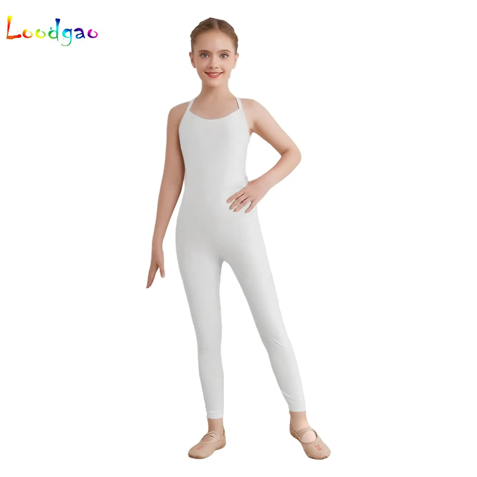 

Kids Girls Camisole Tank Unitard Full Body Suit Sleeveless Ballet Dance One Piece Bodysuit Gymnastics Jumpsuit Dancewear Costume