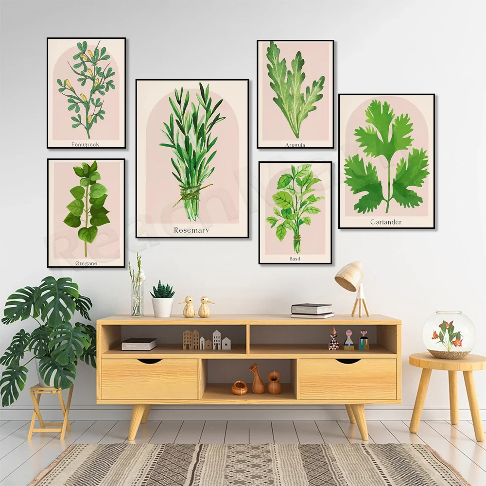 Fennel herb, coriander, dill herb, chamomile, chive, basil herb, fenugreek, rosemary, arugula herb print, botanical herb poster