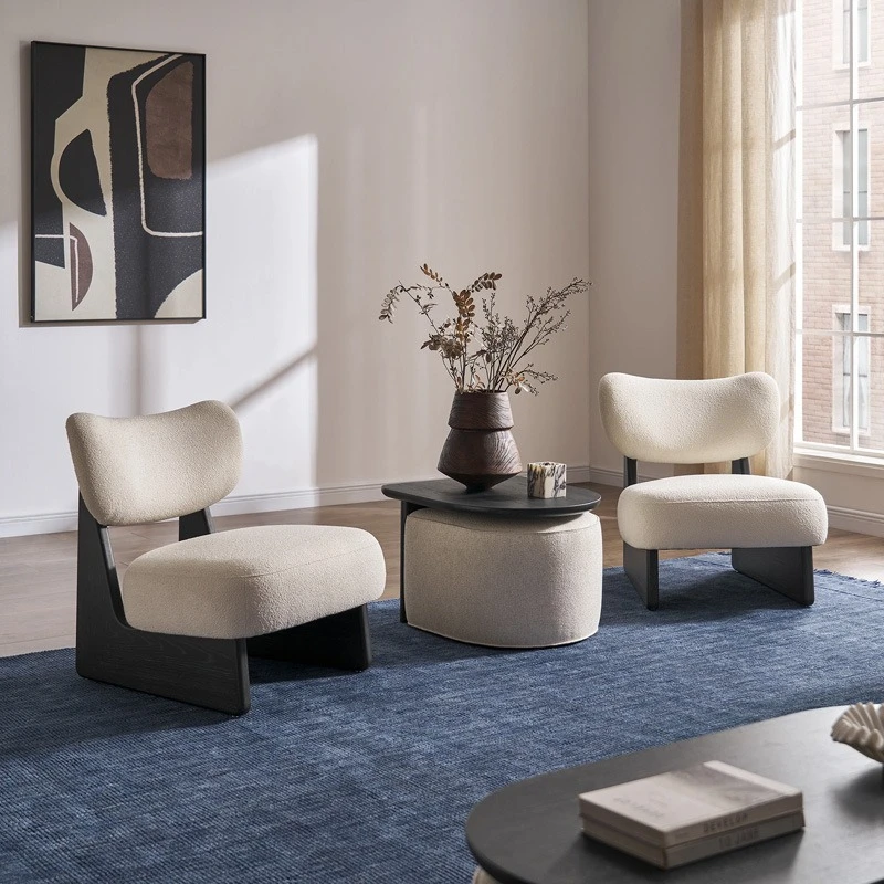 

Log living room side a few minimalist small apartment fabric sofa stool coffee table