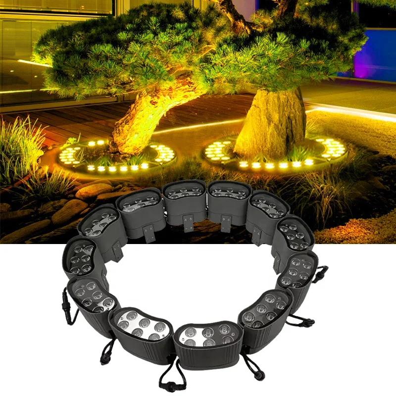 12W 18W RGB Landscape Spot Light IP65 Waterproof Color Changing Aluminum Tree Ring Light for Outdoor Garden Decoration