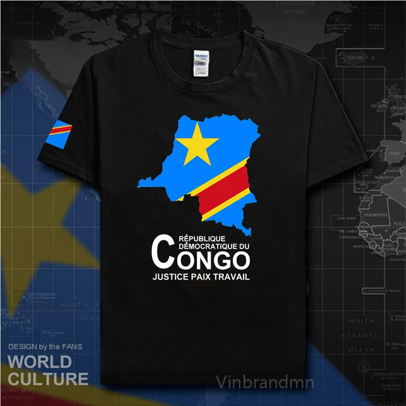 Congo COD Kinshasa Men's T-shirt New Top T-shirt Short Sleeve Clothes Sweatshirt Country Map Summer Fashion Jersey Sports Tshirt