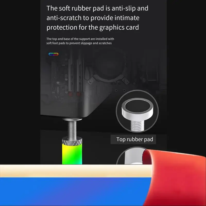 

Вертикальный держатель видеокарты ARGB Поддержка видеокарты 5 В 3-контактный регулируемый вертикальный кронштейн со светодиодной подсветкой, простая установка A