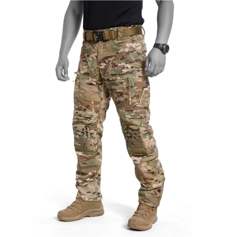 

Men Multi-pocket Tactical Cargo Pants Outdoor Sports Multicam Camo Combat Training Uniform Work Trousers Hiking Hunting Pants