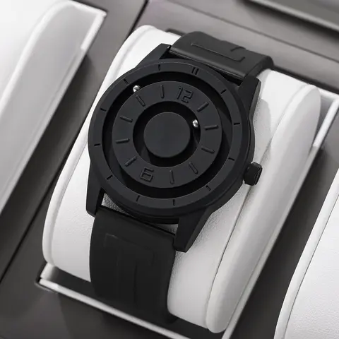 Fashion Magnetic Suspension Men Sports Watches Casual Silicone Strap Quartz Wristwatch Reloj Hombre (Without Box)