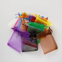 50Pcs Sheer Organza Gift Drawstring With Jewelry Pouches Display Packaging Christmas Candy Wedding Party Festival Gauze Bags 3