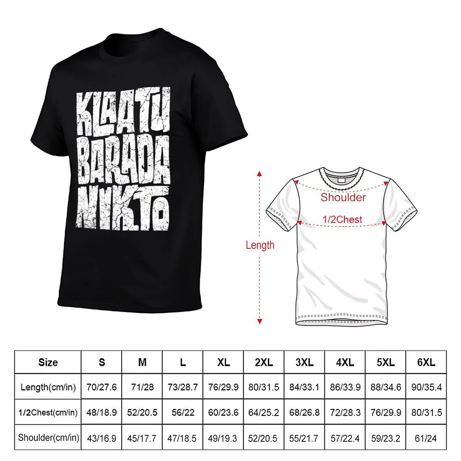 KLAATU BARADA NIKTO T-Shirt graphic tee shirt shirts graphic tees for a boy cute tops Men's clothing