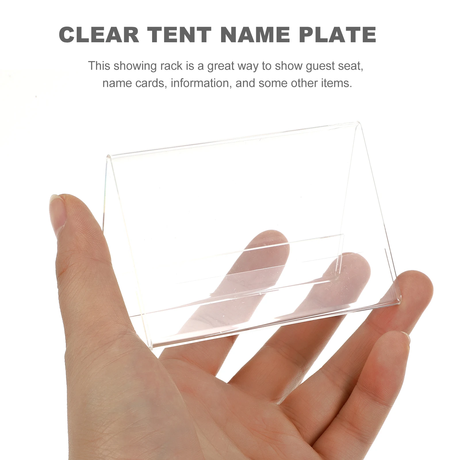 

10pcs Table Card Conference Name Plate Desk Sign Holder Clear Acrylic Guest Seat Display Stand for Banquet Meeting Hotel School