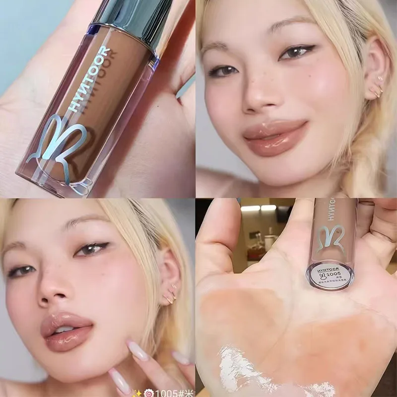 HYNTOOR brillo de labios brillante espejo hidratante brillo de agua lápiz labial cuidado nutritivo maquillaje de labios rocío