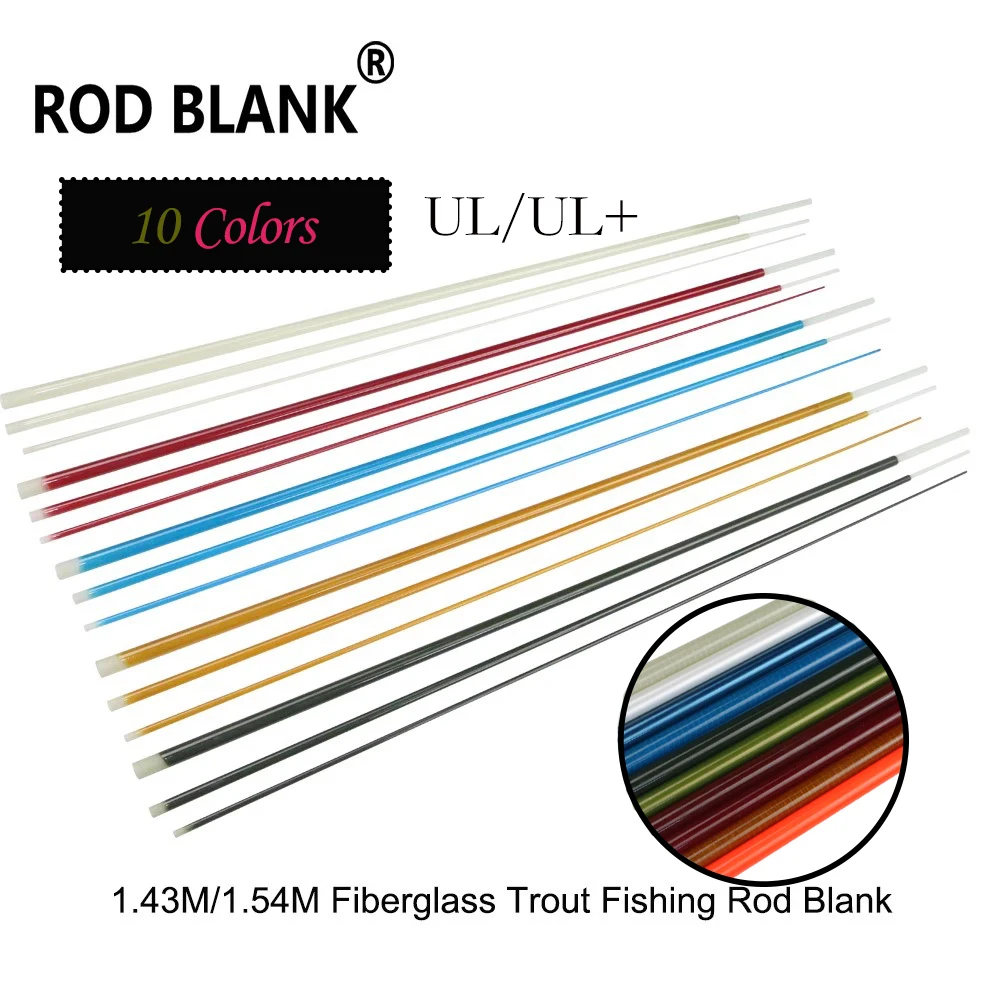 Rod Blank 2Pcs/Lot 1.43M 1.54M Hollow Fiberglass Trout Rod Blank Power UL Fishing Rod Building Rod DIY Component  Pole Repair