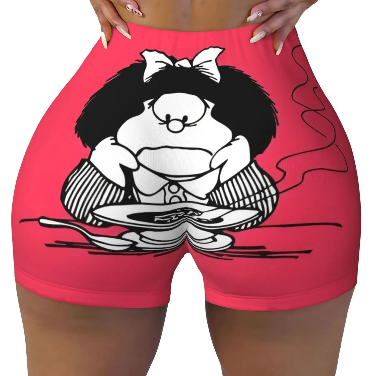 

Custom Anime Mafalda Workout Volleyball Biker Shorts for Women Cartoon Quino Manga Gym Yoga Shorts