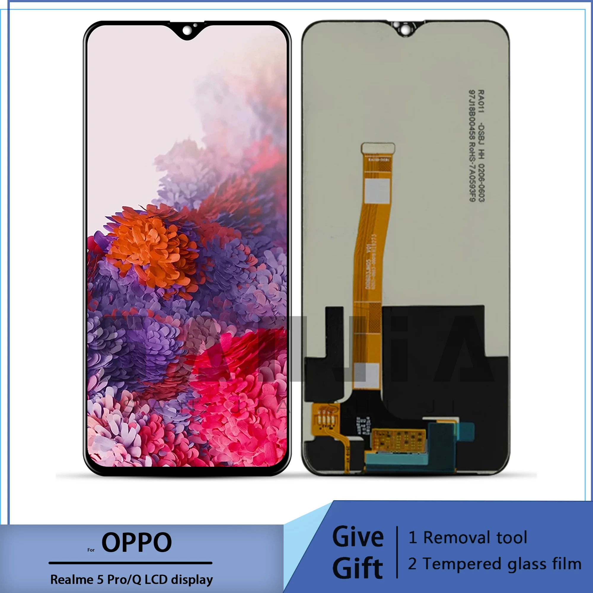 For oppo realme 5 pro rmx1971 display lcd tela de toque digitador do painel para realme q quadro exibição