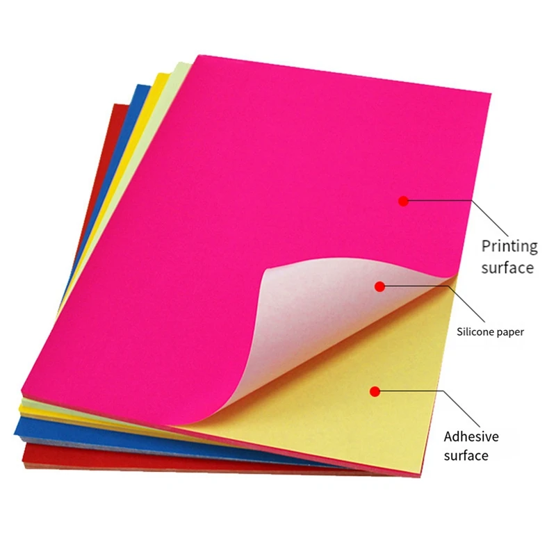 A4 Sticker Paper -A4 Sticker Labels 8.27X11.69 Inch For Laser/Inkjet Printers For Office School