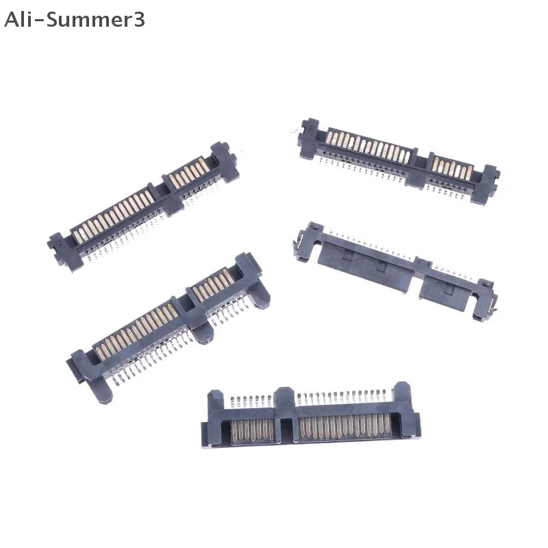 5pcs SATA Interface Socket SSD Solid State Drive Seat 7+15P 22PIN Male Connector Seat Sinking Plate Patch Type Connector Port