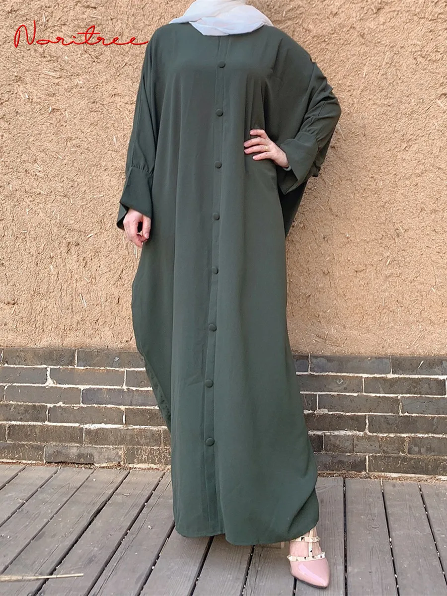 Hot Sale Djellaba Muslim Dress Single Breasted Abaya Silky Elegant Long Islamic Abayas Women Modest Wear Clothing EID Robes WY31