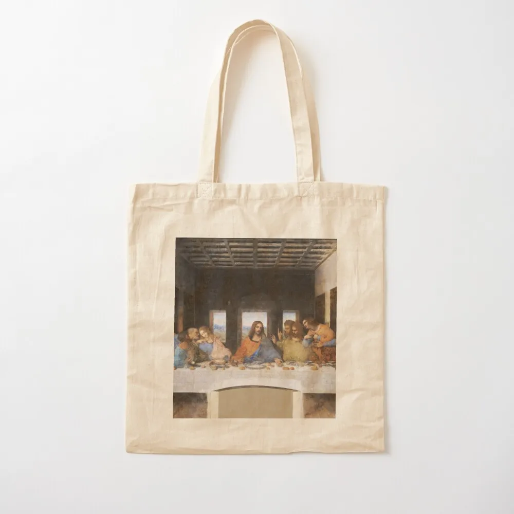 The last supper- painting by Leonardo da Vinci Tote Bag tote bag custom reusable shopping bag supermarket folding