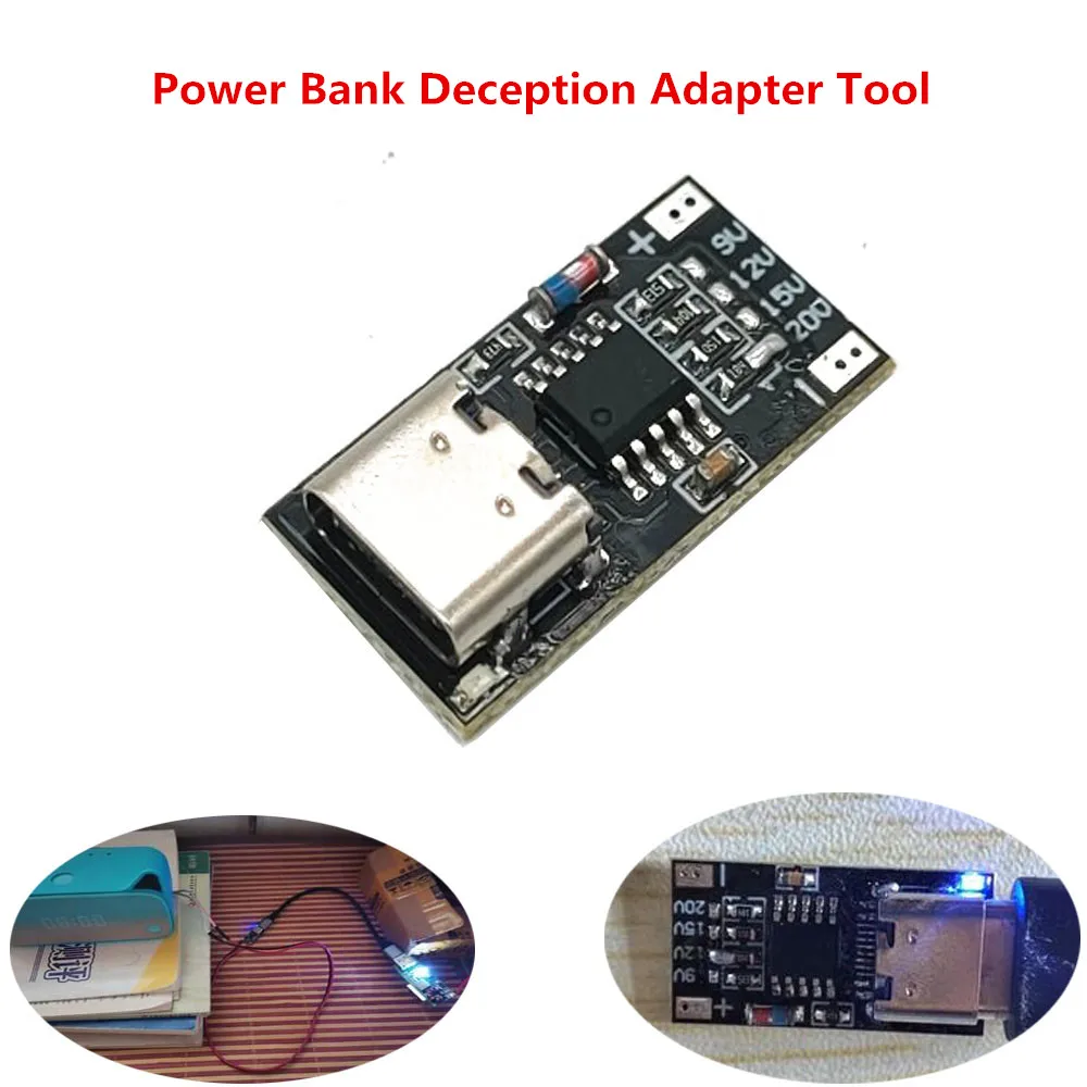 

PD/QC Quick Charging Protocol Type-C 9/12/15/20V Output Power Board Power Bank Deception Adapter Tool for Power Failure Occasion