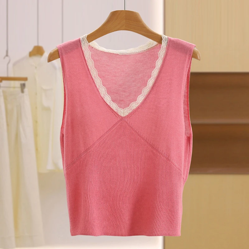 

Осенний свитер с кружевной отделкой и v-образным вырезом, жилет, модный антивозрастной женский осенний топ Yang, брендовый облегающий свитер для поездок на работу