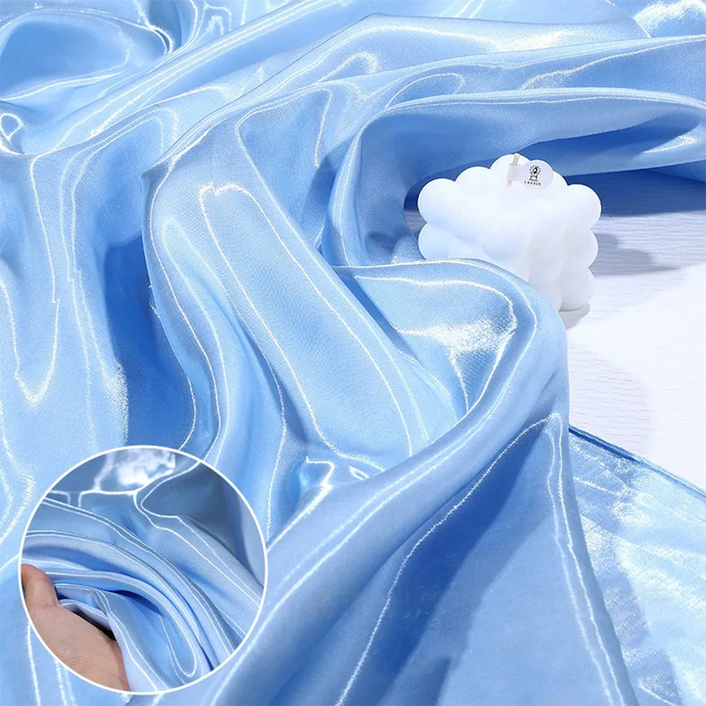 Thickened Luxury Liquid Satin Fabric Solid Color Shiny Evening Gown Stage Dresses Backdrop Curtains Fashion Silky Damasks Supply
