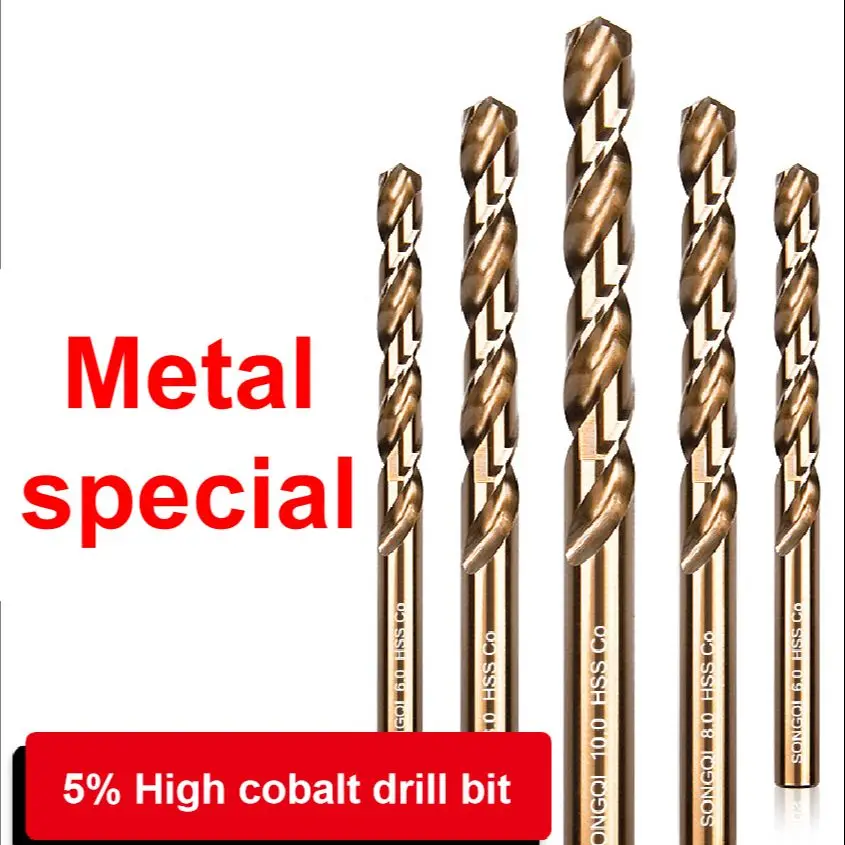 Imagem -04 - Conjunto de Brocas Hss Revestido a Titânio Aço de Alta Velocidade Ferramenta Multifuncional Brocas de Metal Ferramentas Elétricas Madeira 10 Pcs