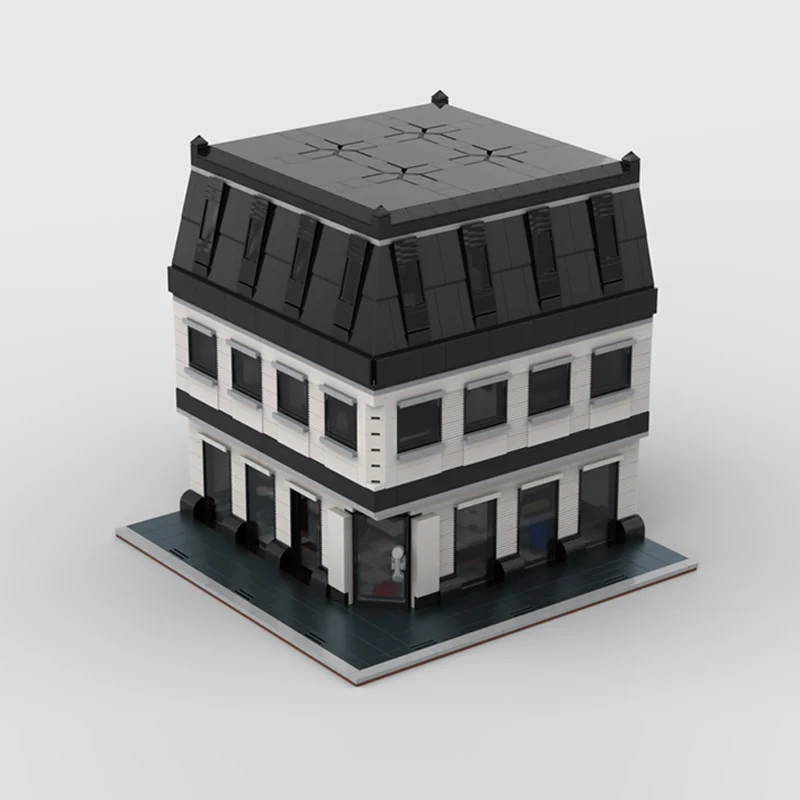 Cidade rua vista modelo moc tijolos de construção do hotel complexo tecnologia modular crianças presentes do feriado montar brinquedos terno