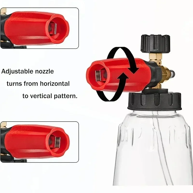 Adjustable High Pressure PA Snow Foam Cannon, Multi-Purpose Car Washing Foam Sprayer Accessory Kit for Pressure Washers view 2