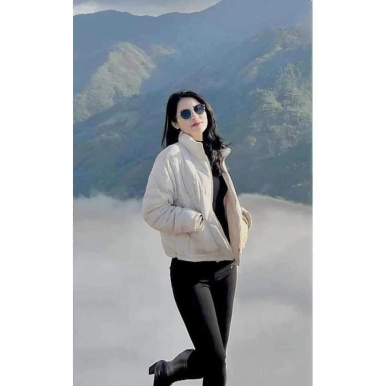 الخريف الشتاء القطن Jaet مبطن طويل Sve الوقوف طوق مستودع العمل ip مخطط الحرارية المرأة الشارع Sle لو... #2