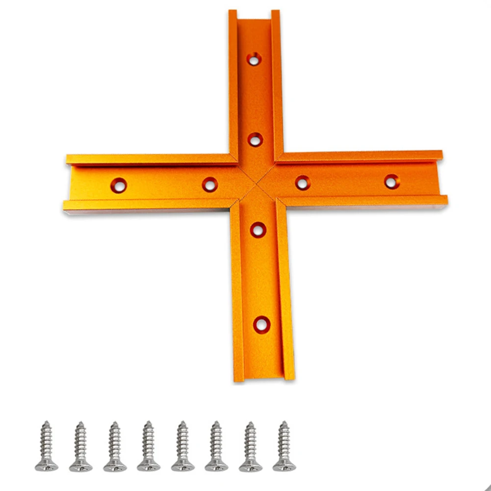 T-Track Intersection Slot Woodworking Chute Miter Gauge Guide Rail With Holes Drill Bits Saw Blades Cutting Tools view 2