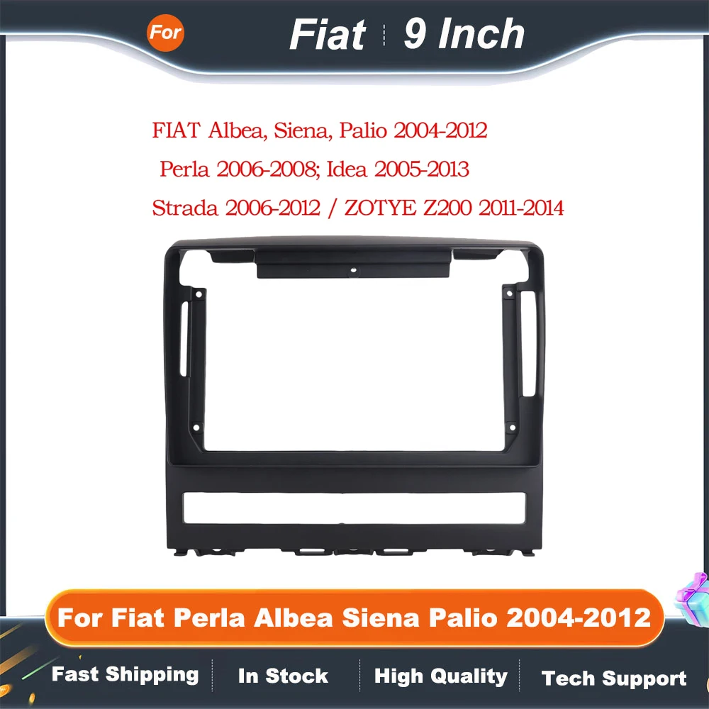 Painel de Plástico 2 Din para Rádio de Carro DVD GPS Mp5 de 9 Polegadas para FIAT Perla 2009 Albea Siena Palio 2004-2012 Kit de Montagem no Painel