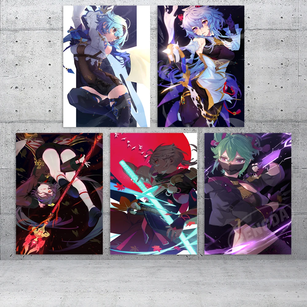 

Canvas Painting Genshin Impact Wall Art HD Kuki Shinobu Printing Poster Beelzebul Home Decor Living Room Anime Modular Pictures