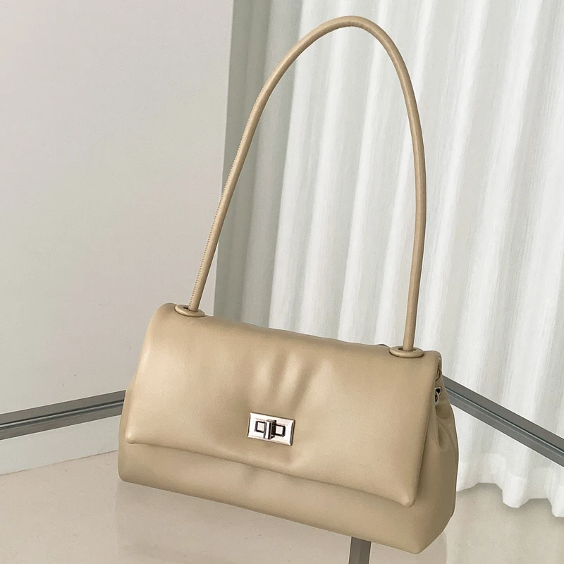 

Корейские повседневные сумки-пуховики для женщин, роскошные дизайнерские сумки и клатчи, новинка 2026 года, из искусственной кожи, с верхней ручкой, на плечо, с замком