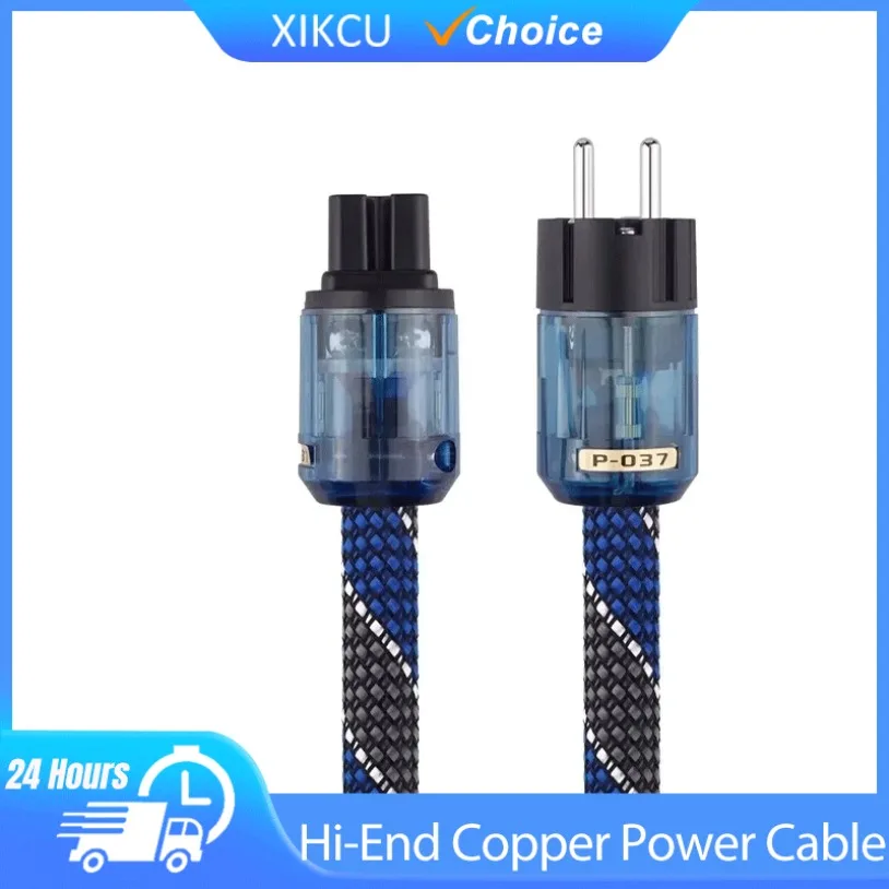 

High quality Hi-End Copper Power Cable HiFi OCC Audio Cable EU/US Vseries Connecter Amplificateur Filtre 1m 1.5m Mains cord