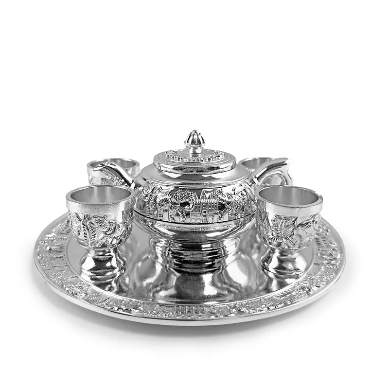 Sterling silver teapot Chinese tea large capacity men's teacup set tea set home retro style