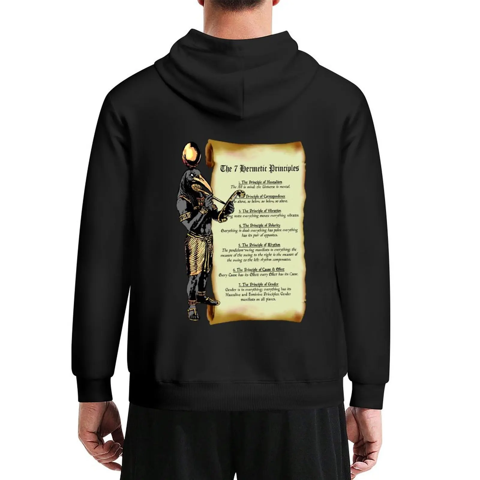 

Thoth and The 7 Hermetic Principles - Egyptian and Greek Philosophy from The Kybalion Hoodie men's winter sweater mens hoodies