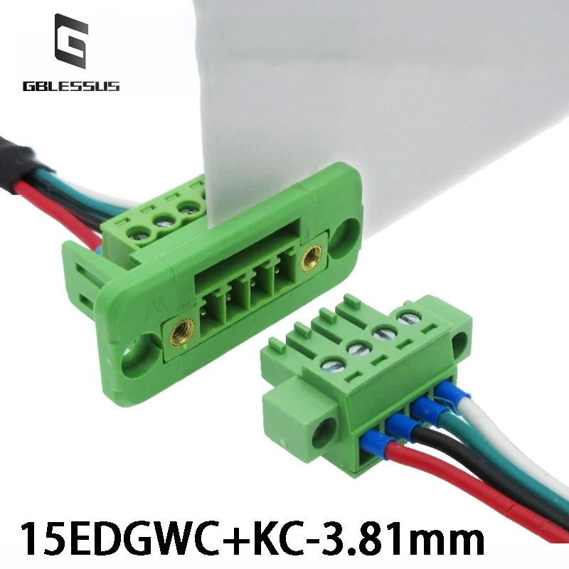 

Solder-free Through-the-wall Terminal Fixed Panel 15EDGWC-3.81mm With Flange To Plug-in Connector