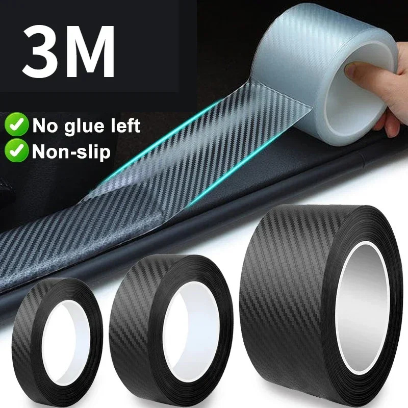 Nano Carbon Fiber Car Sticker Anti Scratch Tape DIY Paste Protector Strip Car Door Sill Side Protection Film Auto Accessories