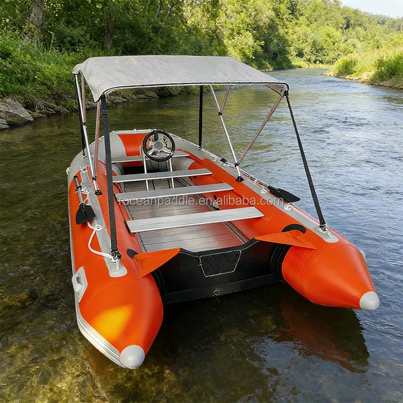 Heavy Duty 15ft 4.5m Fishing Dinghy With Console PVC Inflatable Boat