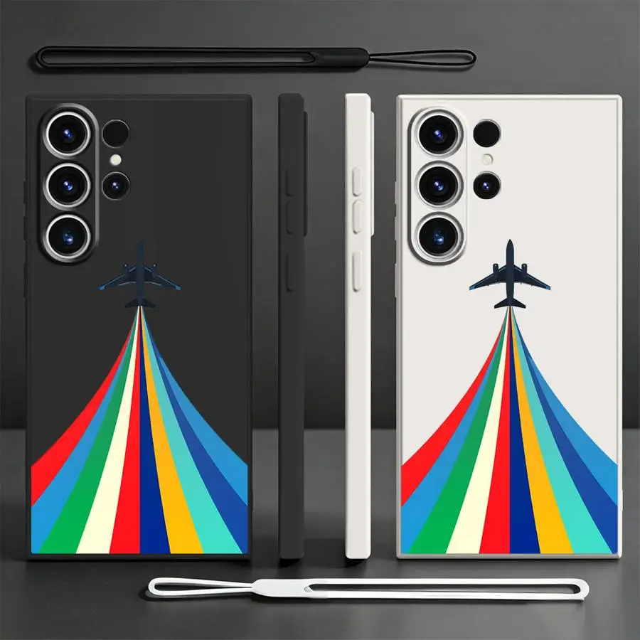 Phone Cover Case for Samsung Galaxy S26 S25 Edge Note 20 10 Ultra S23 S22 S21 Plus S20 FE S24 Ultra Fashionable Airplane