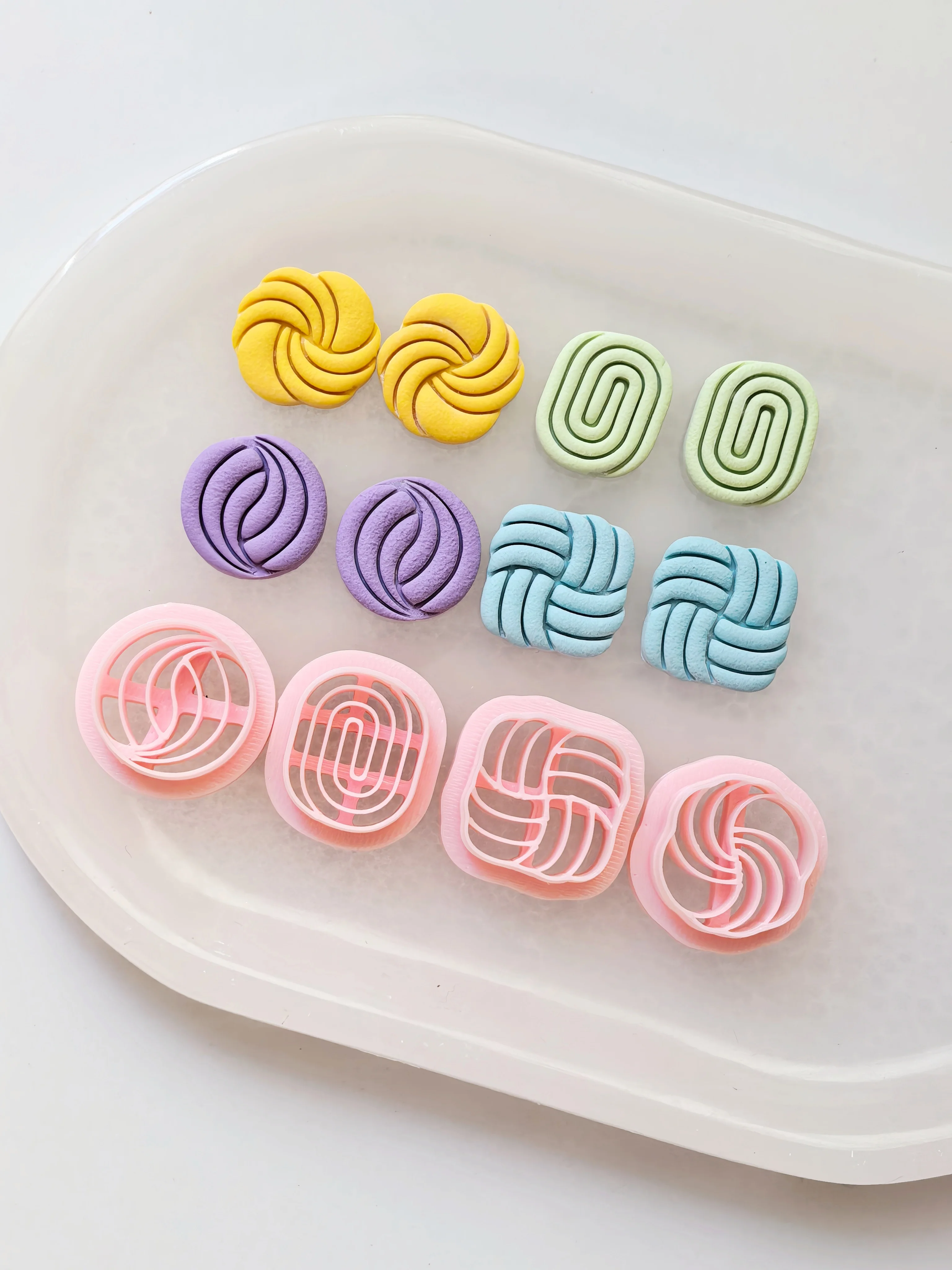 Braided Knotted Swirl Soft Ceramic Earring Mold Polymer Clay Cutter Set DIY Handmade Jewelry Pendant Craft Tool