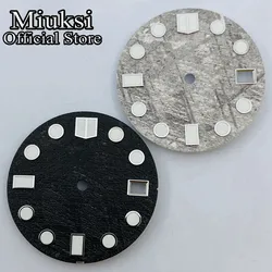 Miuksi 28.5mm sterile watch dial green luminous fit NH34 NH35 movement fit 3/3.8/4.2 o'clock crown