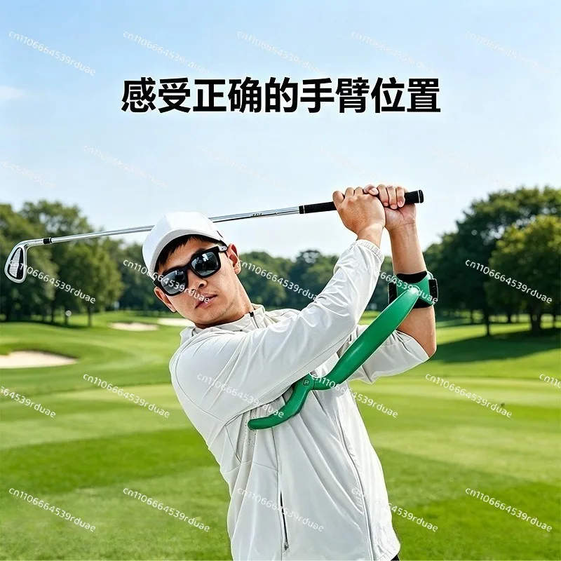 Golf swing aids to reduce elbow bending and correct posture