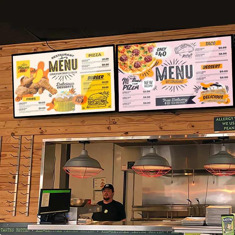 Schermo pubblicitario commerciale Lettori pubblicitari montati a parete da 55 pollici Monitor Wifi TV Segnaletica digitale Display pubblicitario LCD