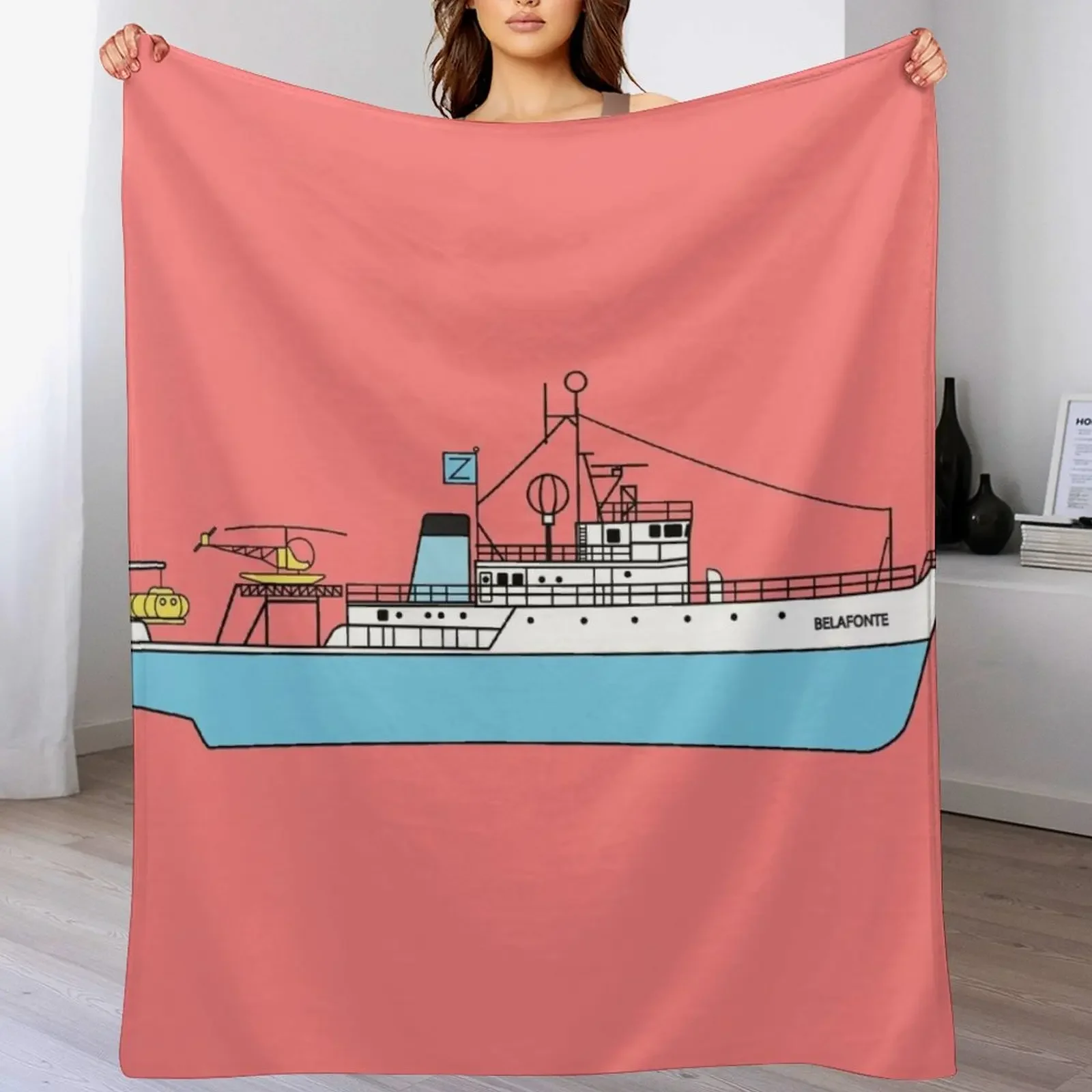 

Life Aquatic by Steve Zissou - The Belafonte Throw Blanket Soft Beds Bed covers Flannels christmas gifts Blankets