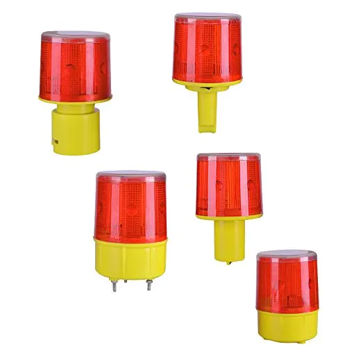 Solar Powered Traffic Warning Light LED Bulb Lamp for Construction Site Harbor Road Emergency Lighting