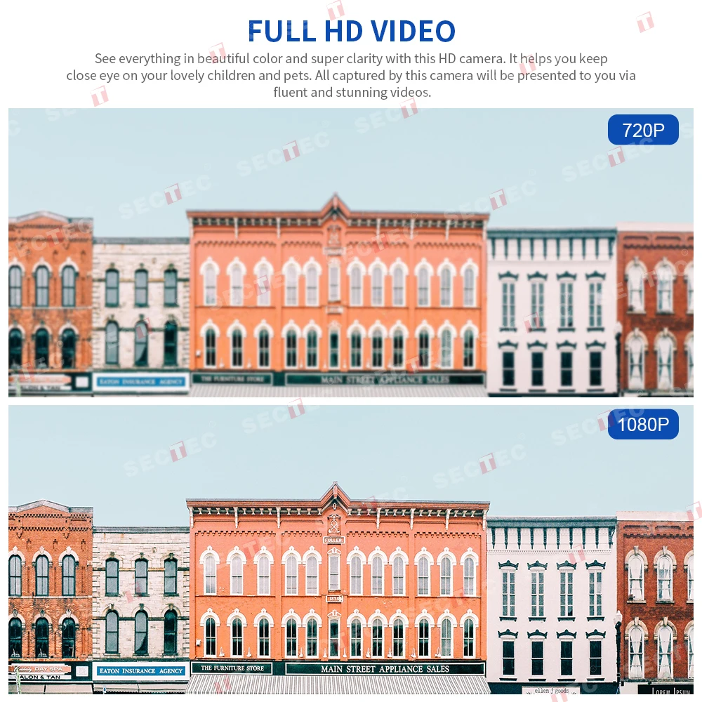 Mini Monitor de seguridad TUYA 1080P, cámara PTZ SECTEC en casa, visión nocturna HD, Audio bidireccional, impermeable IP66, seguimiento automático