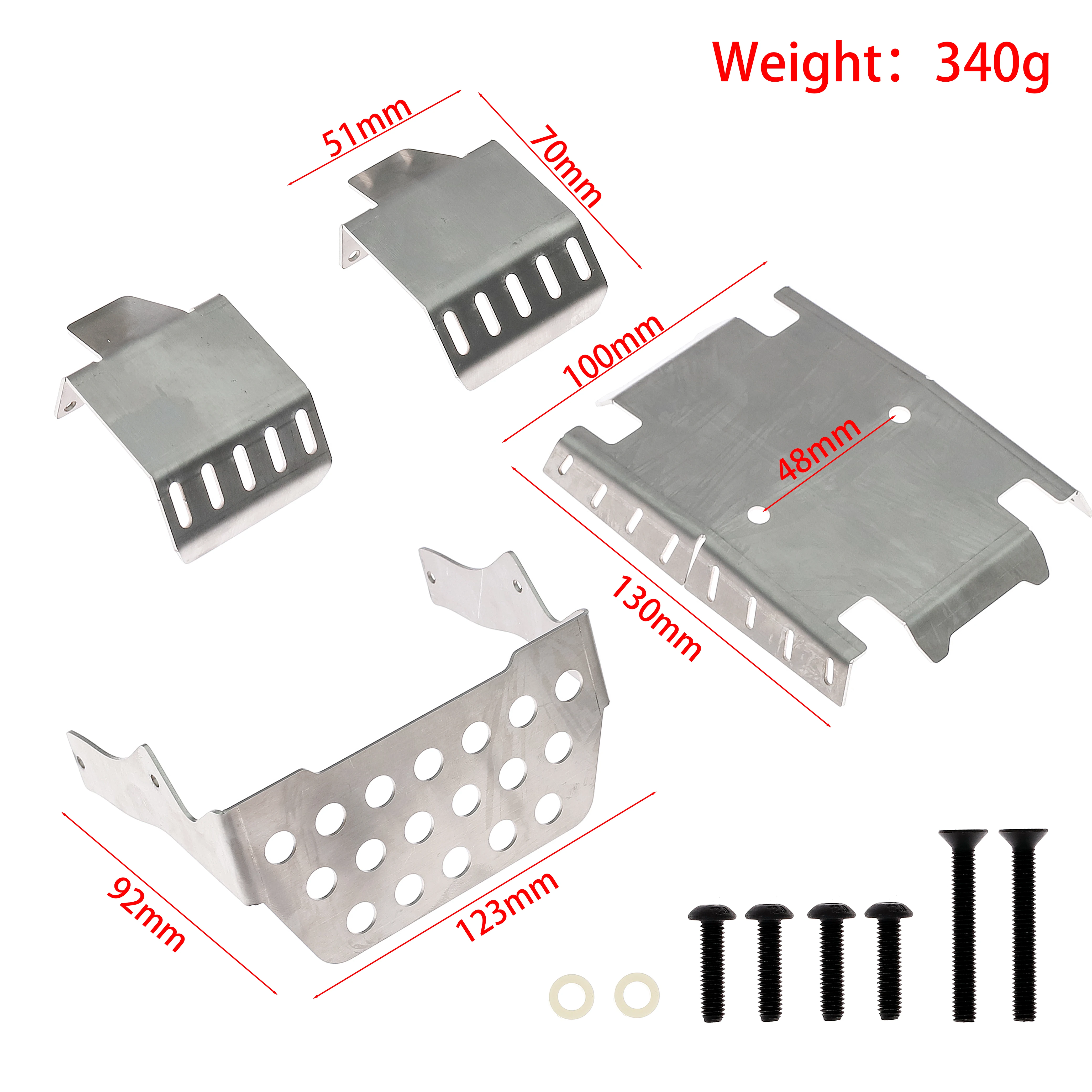 مجموعة درع الهيكل الكامل من الفولاذ المقاوم للصدأ شديدة التحمل لـ CROSSRC EMO XX 1/6 RC الزاحف CROSSRC EMOX4 EMO X4