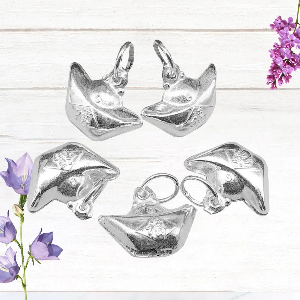 5Pcs Silver Fu Symbol Pendants Simple Stylish DIY Jewelry Accessories for Necklace Bracelet Dangle Scrapbooking Keyring