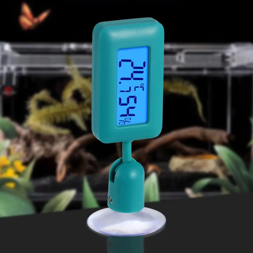 Aquarium Thermometer Celsius Fahrenheit Conversion Luminous Bendable Rotatable Suction Cup Reptile Accessory 360-Degree Rotation