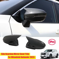 Car ABS Side Rearview Mirror Cover Trim For Mitsubishi Outlander 2023+ Auto Accessories